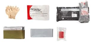 The Blue Force Gear Small Medical Supplies Essentials Kit includes many essential first aid items.